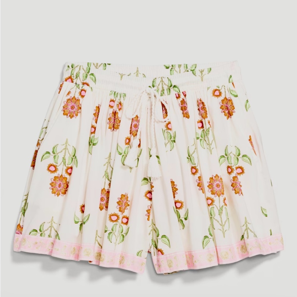 Old Navy Floral Skater Shorts/Skirt in Cream and Pink
